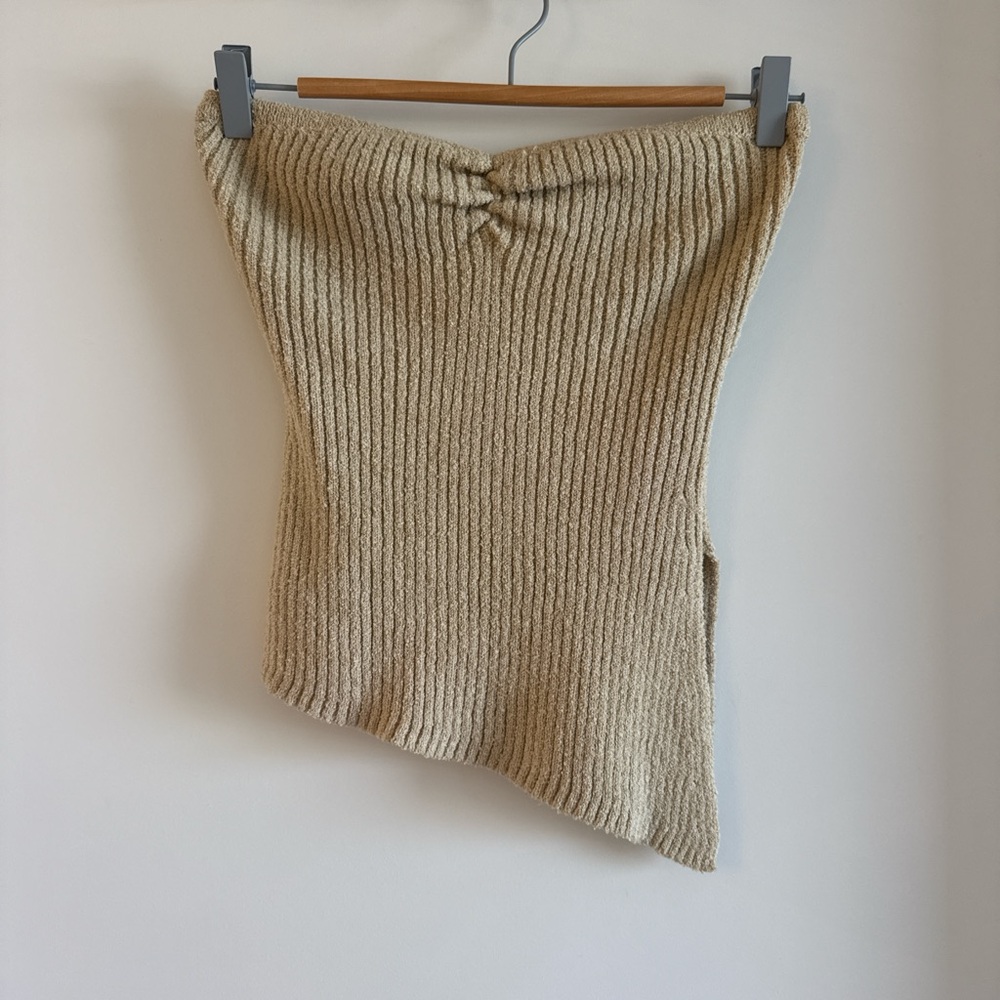 Emory Park Tan Ribbed Knit Tube Top